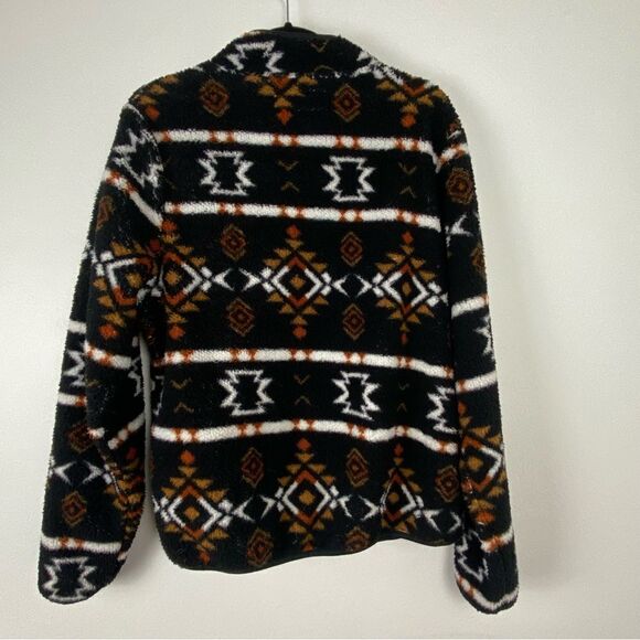 Canada Weather Gear Womens XL Black 1/4 Zip Sherpa Sweatshirt Aztec Tribal Comfy - Picture 2 of 14